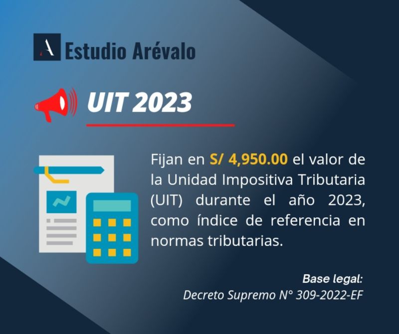 Valor de la UIT para el año 2023 Estudio Arévalo