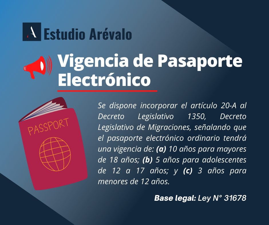 Vigencia de Pasaporte Electrónico Estudio Arévalo