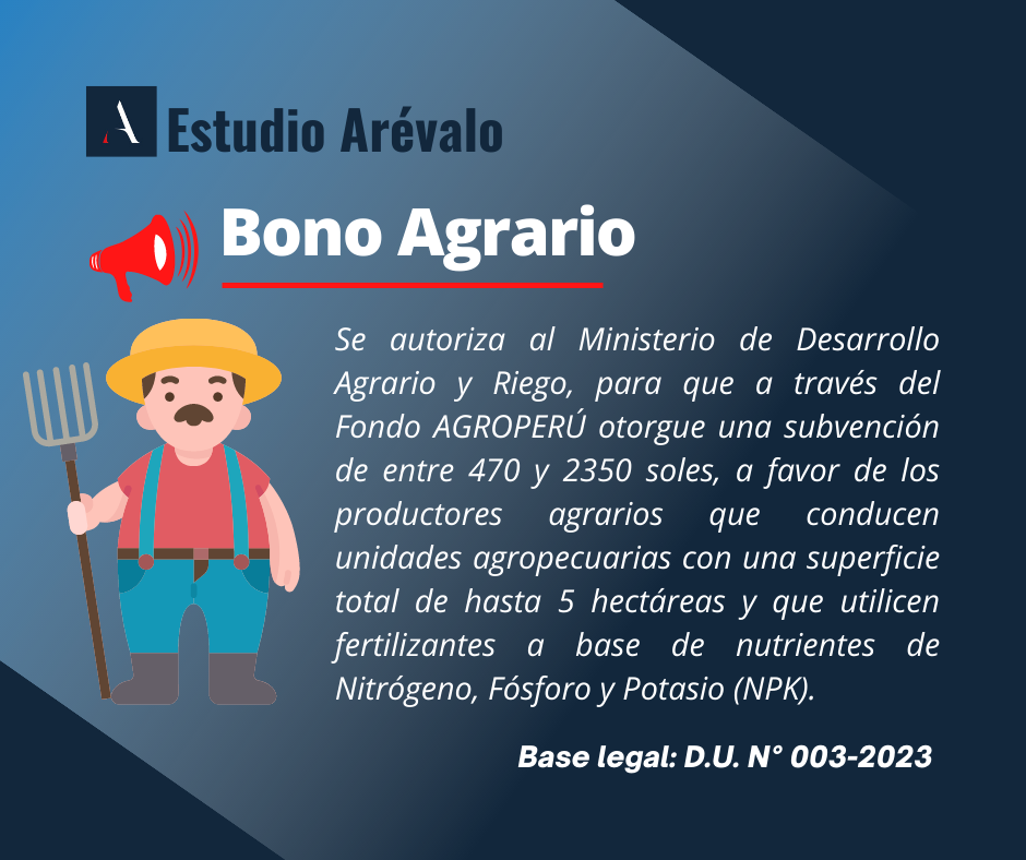 Bono Agrario Estudio Arévalo
